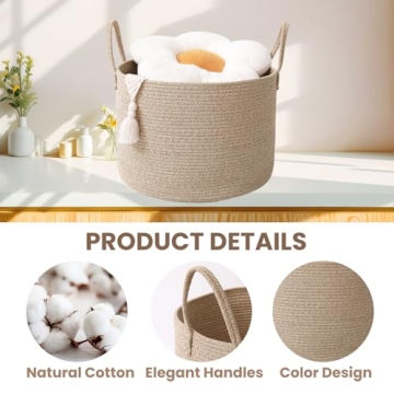 JMvicyroam Woven Blanket Basket 65L Storage Solution