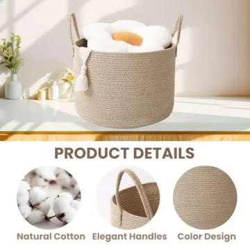 JMvicyroam Woven Blanket Basket 65L Storage Solution