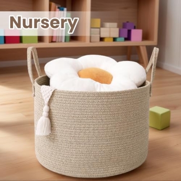 JMvicyroam Woven Blanket Basket 65L Storage Solution