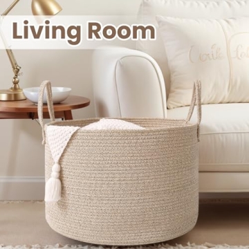 JMvicyroam Woven Blanket Basket 65L Storage Solution