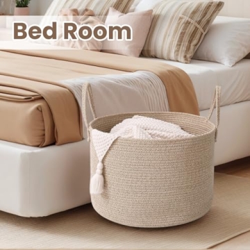 JMvicyroam Woven Blanket Basket 65L Storage Solution