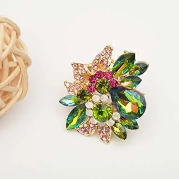 Elegant Adjustable Cocktail Crystal Ring for Women