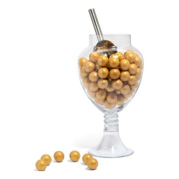 Candy Envy - Shimmer Gold 1" Gumballs - 2lb Bag – NEW & IMPROVED FLAVOR - Approximately 113 Gumballs Per Bag - North American Made & Kosher Certified