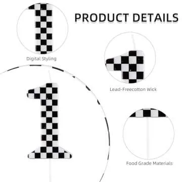 Racing Car 1st Birthday Candle for Party Decorations