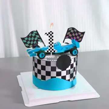 Racing Car 1st Birthday Candle for Party Decorations