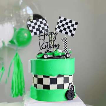 Racing Car 1st Birthday Candle for Party Decorations