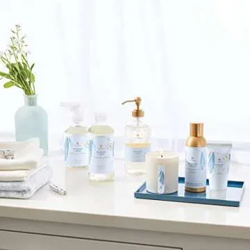 Thymes Washed Linen Candle - 8 oz Scented Candle for a Fresh Home Fragrance - Matte White Candle Jar