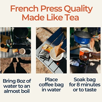 Wildland Coffee | Medium Roast 10 Pack | Single Serve Coffee Bag | Strong Bold Flavor | Travel & Camping Size | Tea Bag Style Coffee | Steepable