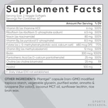 Sports Research Vegan B Complex - Energy & Wellness Support
