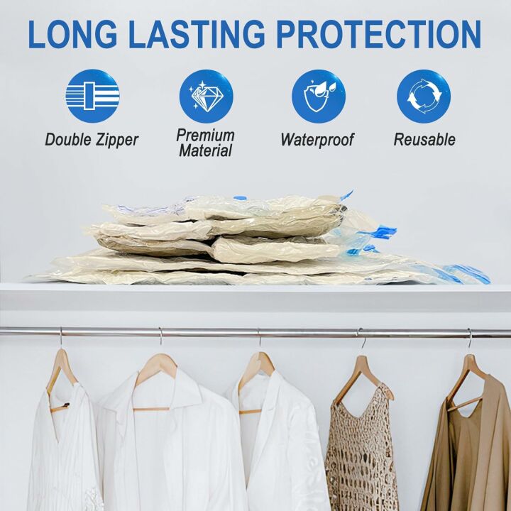 Vacuum Storage Bags - 16 Pack Space Saver with Pump