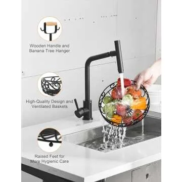 Stylish 2-Tier Fruit Basket Set for Kitchen Organization