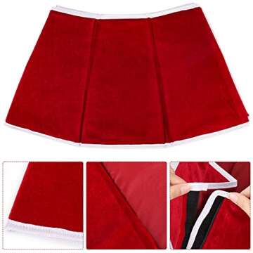 Christmas Tree Collar Red Velvet Folable Christmas Tree Ring Tree Skirt for Artificial Trees Base Stand Cover Christmas Tree Decoration