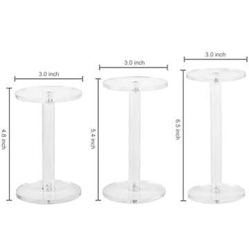 MyGift Acrylic Display Riser, Set of 3 Clear Round Acrylic Jewelry/Watch Display Pedestal Riser Stands