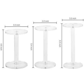 MyGift Acrylic Display Riser, Set of 3 Clear Round Acrylic Jewelry/Watch Display Pedestal Riser Stands