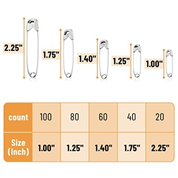 Mr. Pen Safety Pins Assortment - 300 Pack, Versatile Sizes