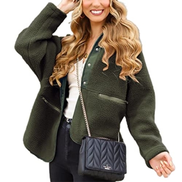 PRETTYGARDEN Women's Sherpa Fleece Jacket - Cozy Fall Winter Jacket