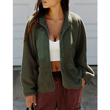PRETTYGARDEN Women's Sherpa Jacket Cozy Fall Winter Outerwear