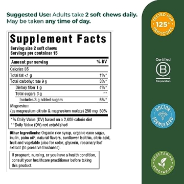 MegaFood Relax + Calm Magnesium Strawberry Soft Chews