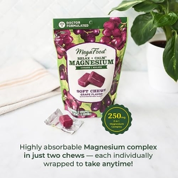 MegaFood Relax + Calm Magnesium Strawberry Soft Chews
