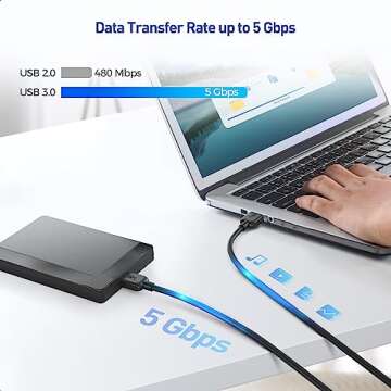 Cable Matters Long Micro USB 3.0 Cable - 15ft, External Hard Drive Cable, USB to USB-Micro B Cord, C...