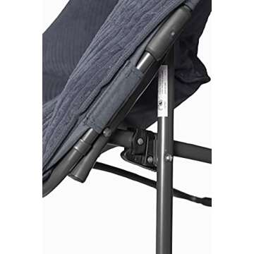 Zenithen Limited Hexagon Portable Durable Folding Comfortable Metal Frame Dish Chair for Gaming, Bedrooms, Dorm Rooms, and Living Rooms, Gray Corduroy (Pack of 2)