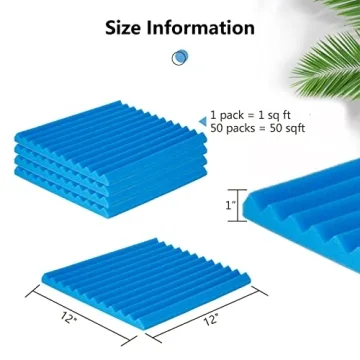Premium 50 Pack Acoustic Foam Panels for Superior Soundproofing
