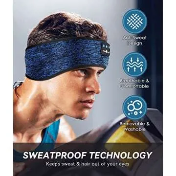 MUSICOZY Bluetooth 5.4 Sleep Headphones, Wireless Headband with HD Stereo Speakers for Running, Workout, Yoga, and Sleep for Men & Women