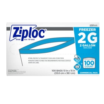 Ziploc Professional Freezer Bags 2 Gallon Double Zipper