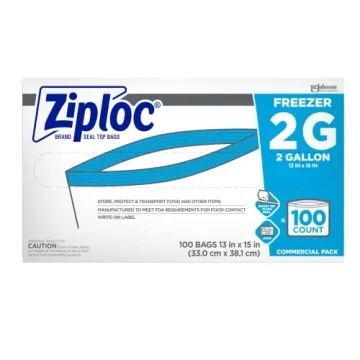 Ziploc Professional Freezer Bags 2 Gallon Double Zipper