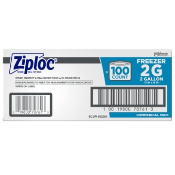 Ziploc Professional Freezer Bags 2 Gallon Double Zipper