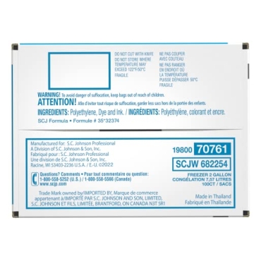 Ziploc Professional Freezer Bags 2 Gallon Double Zipper