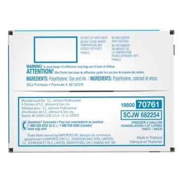 Ziploc Professional Freezer Bags 2 Gallon Double Zipper