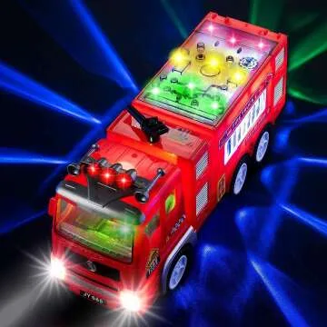 Electric Fire Truck Toy with Lights & Siren for Kids