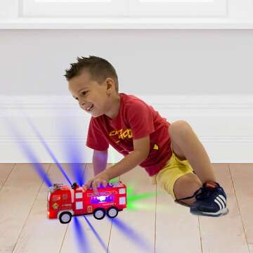 Electric Fire Truck Toy with Lights & Siren for Kids