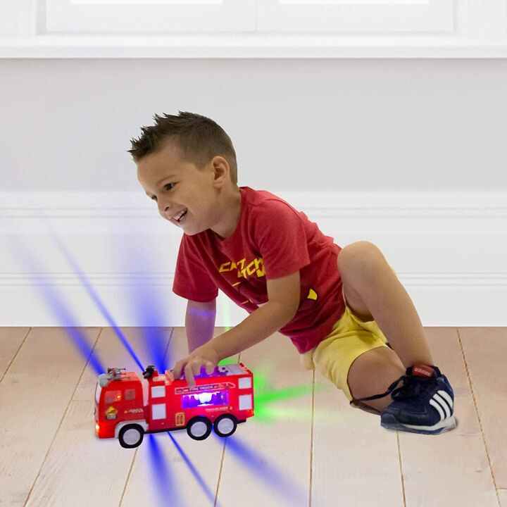 Electric Fire Truck Toy with Lights & Siren for Kids