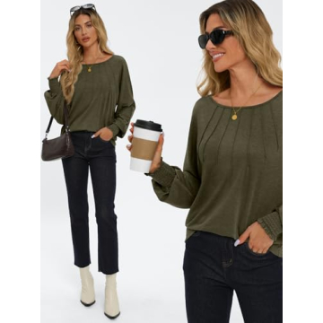 AUTOMET Womens Long Sleeve Shirts Casual Tops 2024