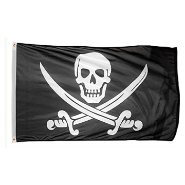 HOHAJIU Pirate Flag Jack Rackham Flag 3 X 5 Ft Polyester Flag with 2 Brass Grommets for Indoor and O...