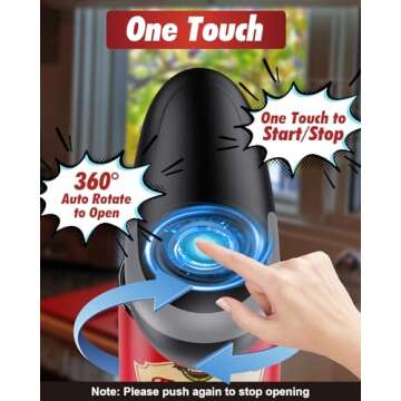 One Touch Electric Can Opener Fits All Can Sizes, Electric Can Openers for Kitchen Food-Safe with Sm...