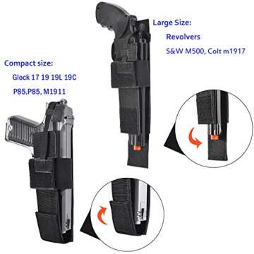 LarKoo Tactical Drop Leg Bag with Pistol Holster - Leg Panel Thigh Leg Waist Bag Fanny Pack Multipurpose Carry Concealed Gun Ammo Pouch for Handgun Shooting Range Sport