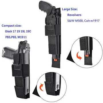 LarKoo Tactical Drop Leg Bag with Pistol Holster - Leg Panel Thigh Leg Waist Bag Fanny Pack Multipurpose Carry Concealed Gun Ammo Pouch for Handgun Shooting Range Sport