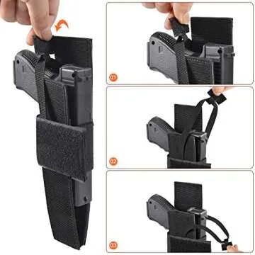 LarKoo Tactical Drop Leg Bag with Pistol Holster - Leg Panel Thigh Leg Waist Bag Fanny Pack Multipurpose Carry Concealed Gun Ammo Pouch for Handgun Shooting Range Sport