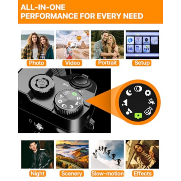 4K Digital Camera, 64MP Dual Cameras for Photography Autofocus Anti-Shake, Video Vlogging Camera for YouTube, Compact Travel Camera with 32GB SD Card, 16X Digital Zoom, Flashlight, 2 Batteries+Charger