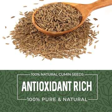 Herbaila Cumin Seeds Whole 16oz for Aromatic Cooking