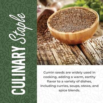 Herbaila Cumin Seeds Whole 16oz for Aromatic Cooking