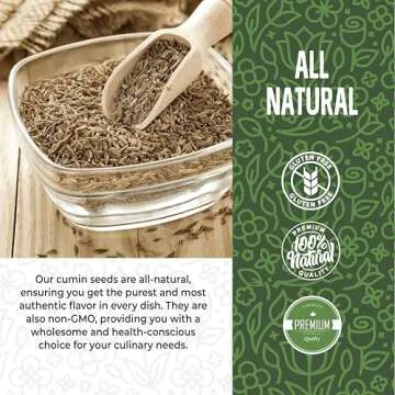 Herbaila Cumin Seeds Whole 16oz for Aromatic Cooking