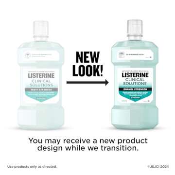 Listerine Clinical Solutions Enamel Strength Mint Oral Rinse, Daily Anticavity Fluoride Mouthwash to...