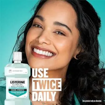 Listerine Clinical Solutions Enamel Strength Mint Oral Rinse, Daily Anticavity Fluoride Mouthwash to Repair Tooth Enamel & Prevent Cavities for Stronger* Teeth, Alpine Mint, 1 L