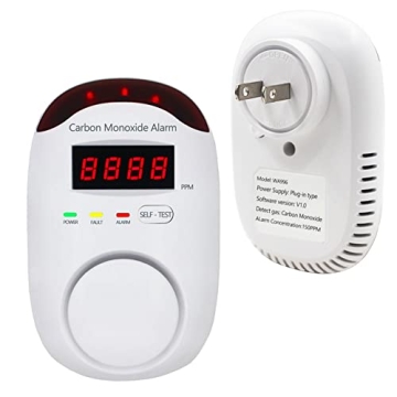 WESHLGD Plug-in Carbon Monoxide Detector - Reliable Safety Alarms for Home & Travel