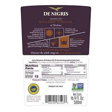 De Nigris Balsamic Vinegar, Bronze Eagle, 35% Grape Must, 16.9 oz