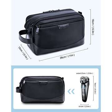 BAGSMART Toiletry Bag for Men, Large Travel Toiletry Organizer, Dopp Kit Water-resistant Shaving Bag for Toiletries Accessories - Black